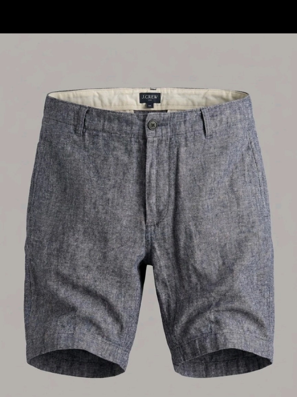 J.Crew Gramercy Shorts Mens 34 Gray Heather Linen Cotton Chino Flat Front 9"